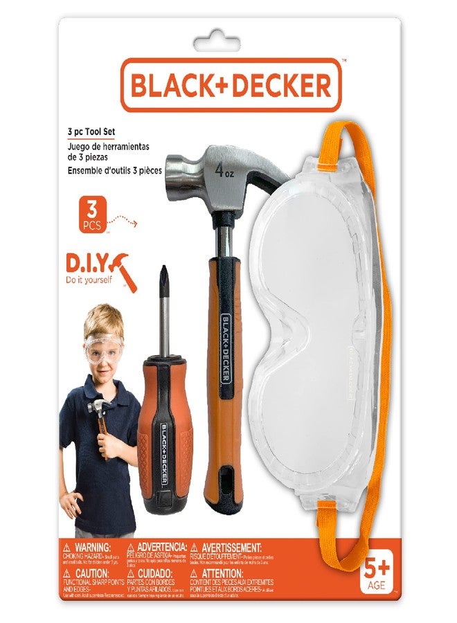 BLACK+DECKER Black & Decker Pretend Play Toolset for Kids, Looks Like The Real Tools - Image 1